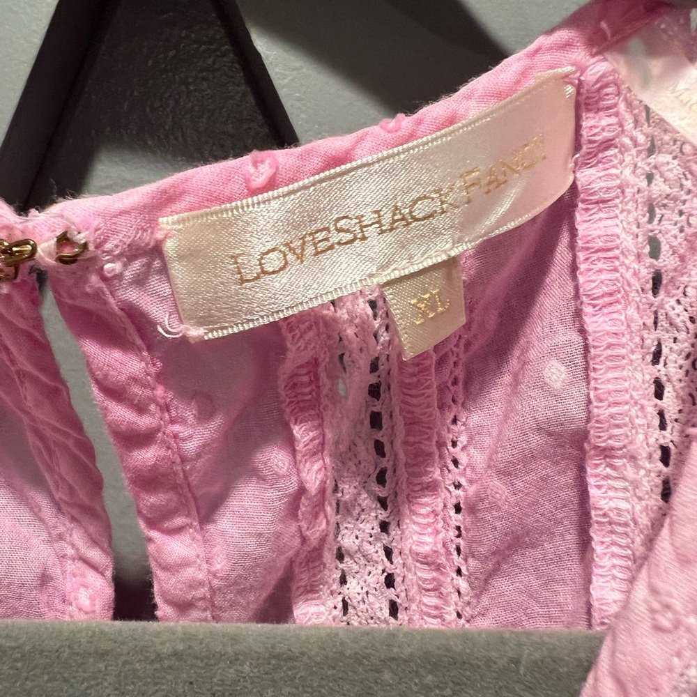 LoveShackFancy Pink Ruffled Mini Dress - Picture 2 of 5